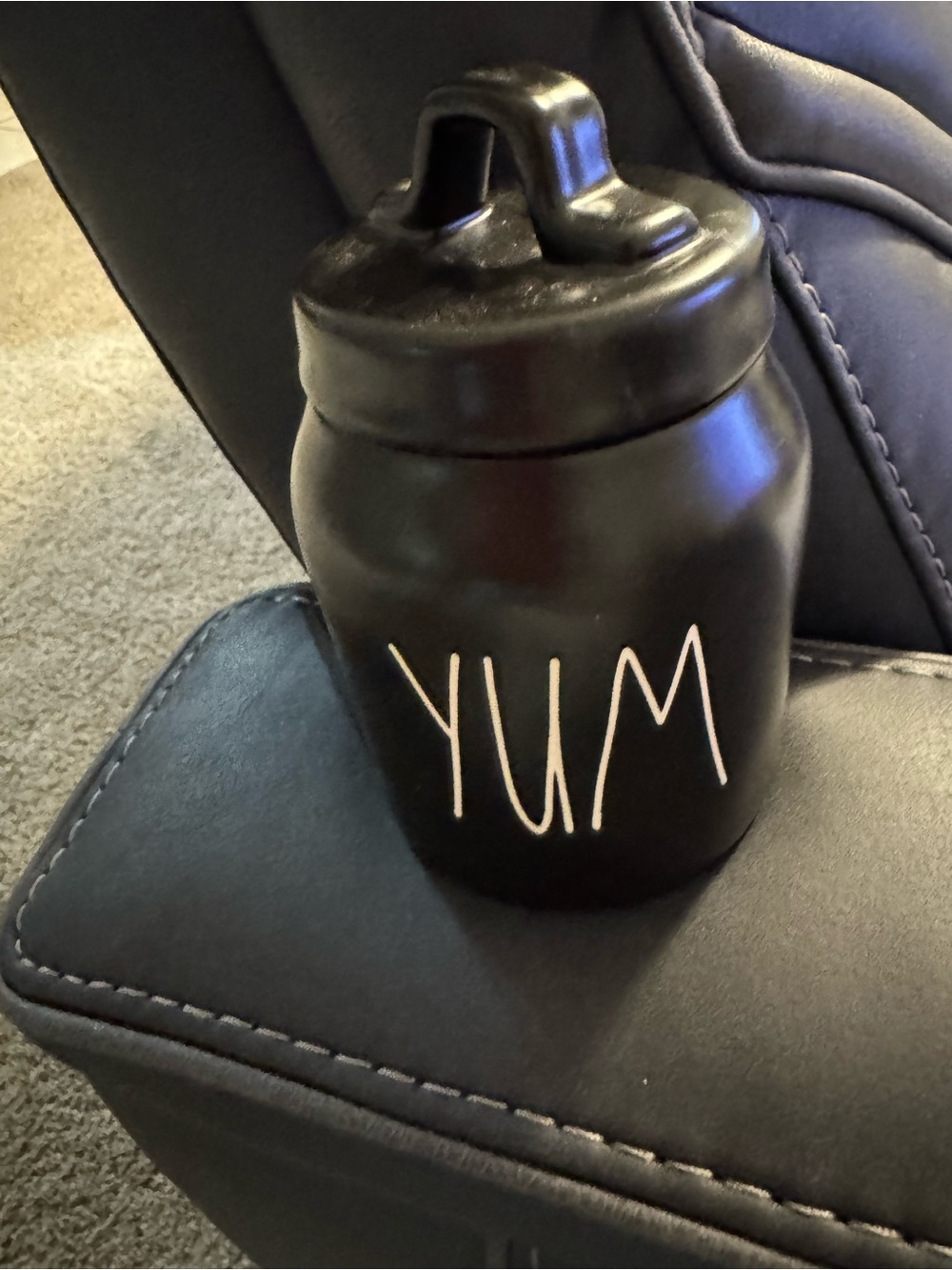 Rae Dunn Black "YUM" Ceramic Canister